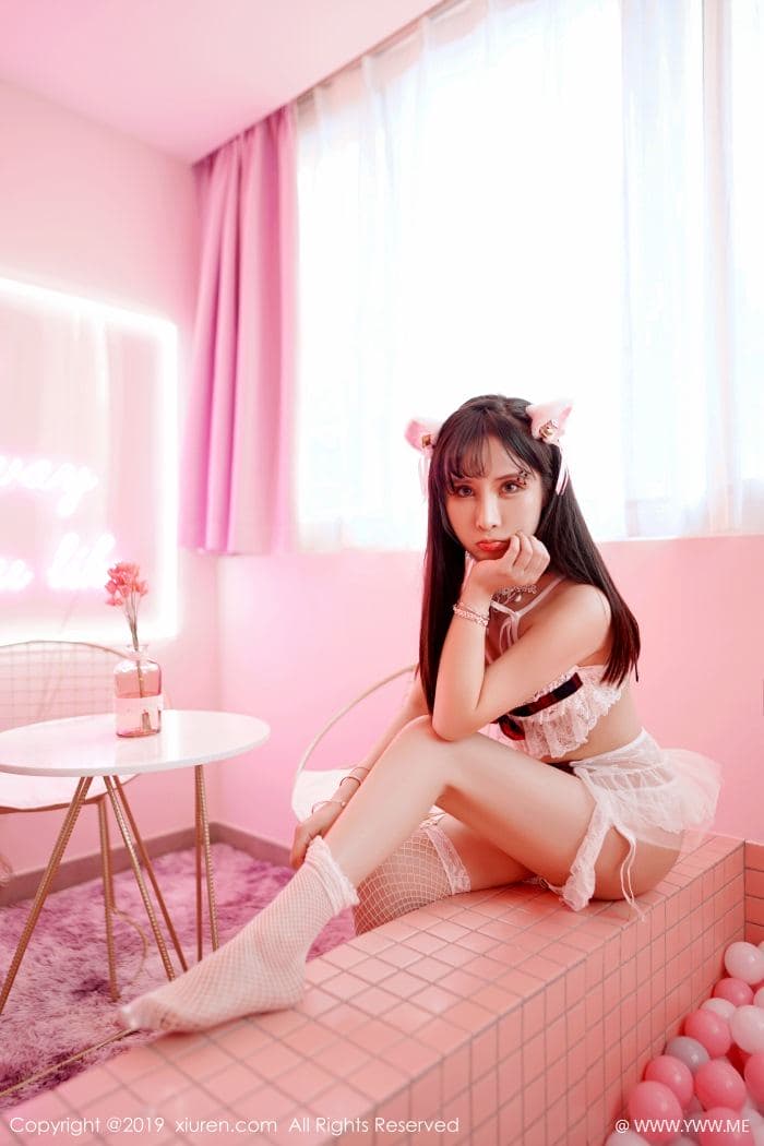 [XiuRen秀人网] 2019.08.12 No.1610 邱淑贝 网袜 猫耳-像素点